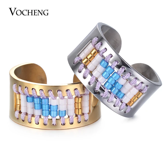 10pcs Lot Bohemia Ring Stainless Steel Handmade Seed Bead Party 10pcs Lot Bohemia Ring Stainless Steel Handmade Seed Bead Party Jewelry Resizable 3 Colors