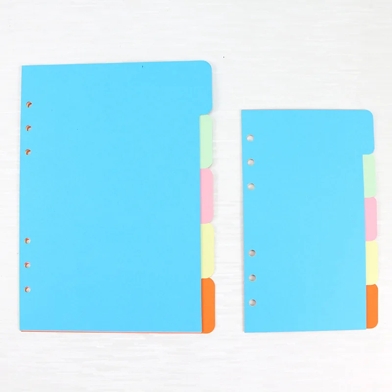 

5pcs A5 A6 Inner Pages Organizer Notebook Index Paper Separator Pages Stationary 6 Holes Diary Index Pages Loose Spiral Dividers