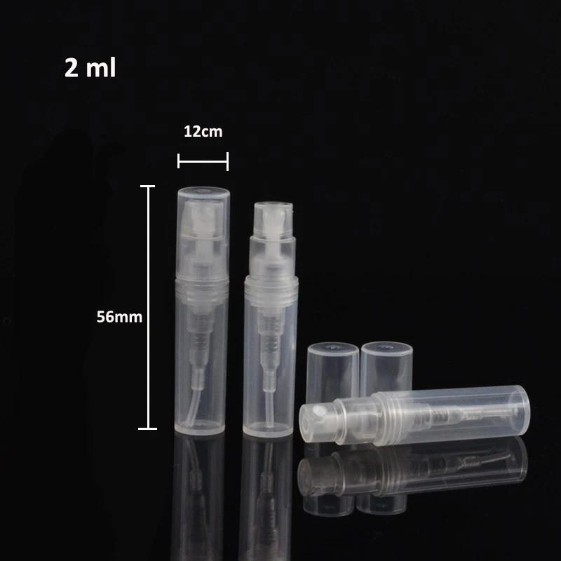 2 ml (100pcs/lot) Plastic Refillable Oil Bottles Atomizer Sample Spray