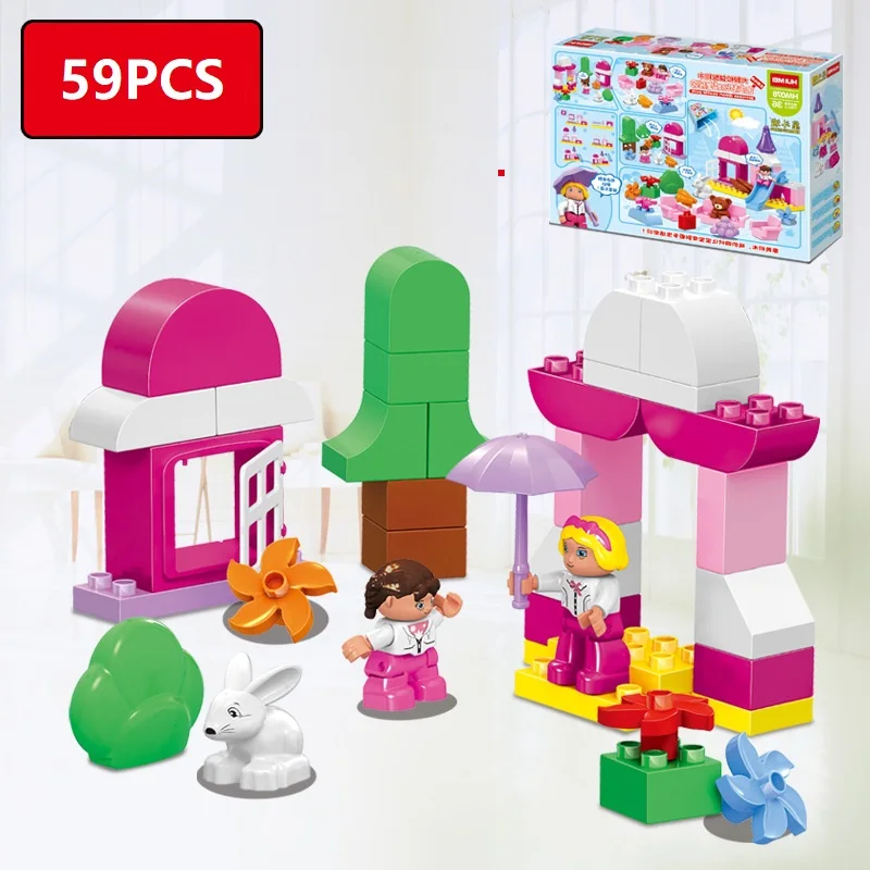 Совместимые Legoe Duploe Принцесса замок крупные частицы строительные блоки игрушки