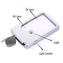 Портативная Карманная Лупа 3X 5X Лупа-микроскоп увеличительные очки с Светодиодный УФ-лампой для ремонта часов