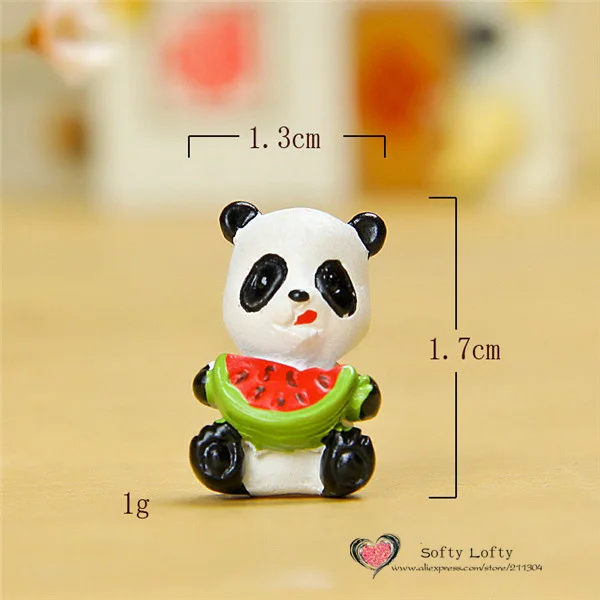 Cute Panda Mini figures pvc toys 6pcs - Watermelon