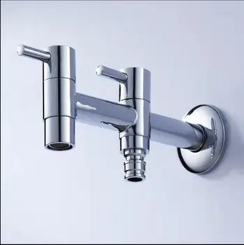 

Chrome Brass Double use Garden Faucet Brief bib-cock faucet washing machine faucet copper bibcock,Toilet tap,Garden faucet