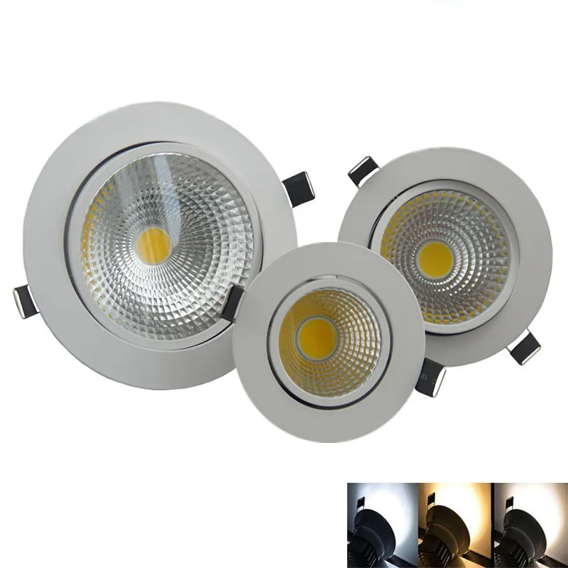 

10X Dimmable Led downlight light 3W 5W 7W 12W 85-265V recessed Lights COB Downlight Indoor Lighting LED Cabinet Light