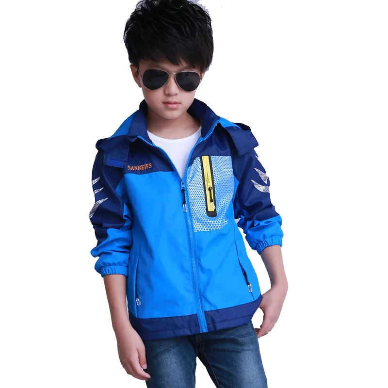 

2018 Children Windbreaker Autumu Kids Boy girls Patchwork Jacket Double-deck Waterproof Coat Outerwear Boys Jackets