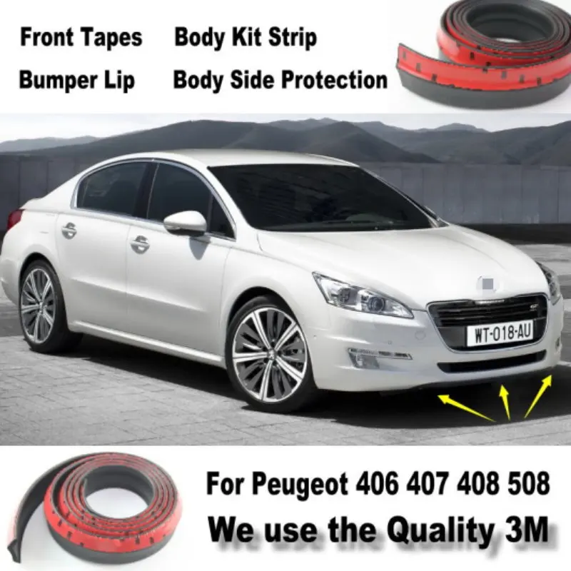 Car Bumper Lips For Peugeot 406 407 408 508 / Front Spoiler Deflector Body Kit Strip Skirt Anti-Scratch Stickers | Автомобили и