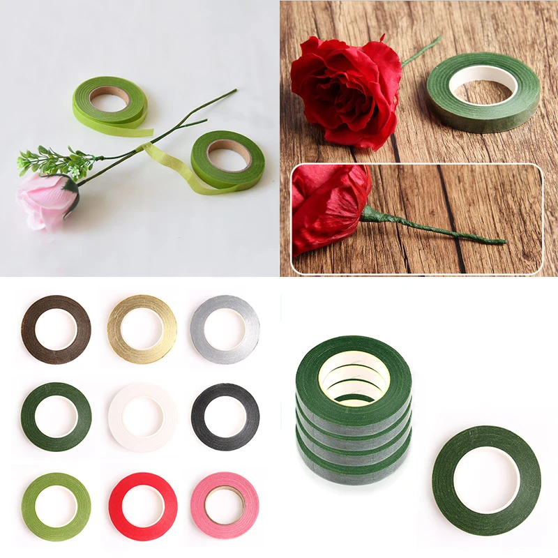 5roll/lot 30yard 12mm Florist Stem Tape Wrap Florist Artificial Flower