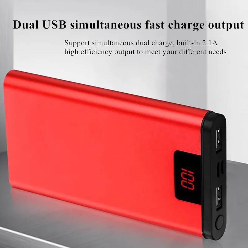 SOODOO зарядное устройство чехол 2 USB для всех мобильных телефонов водонепроницаемый 10000 мАч Внешний аккумулятор быстрая зарядка портативный источник