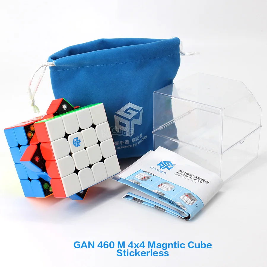 Магнитный кубик GAN 460 м 4x4, магические кубики 4x4x4 Gan 460 M speed Gan460 M Cubo Magico 4*4, профессиональный кубик Гань без наклеек - Цвет: GAN 460M-Stickerless