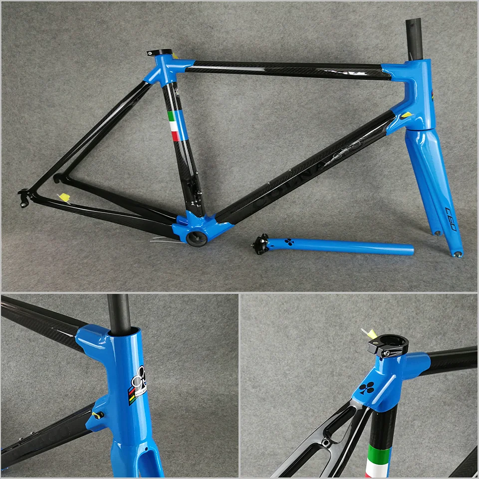 

CARROWTER T1000 3K Glossy/Matte Blue-Black Colnago C60 carbon road frame bicycle Frameset With BB386 XS/S/M/L/XL