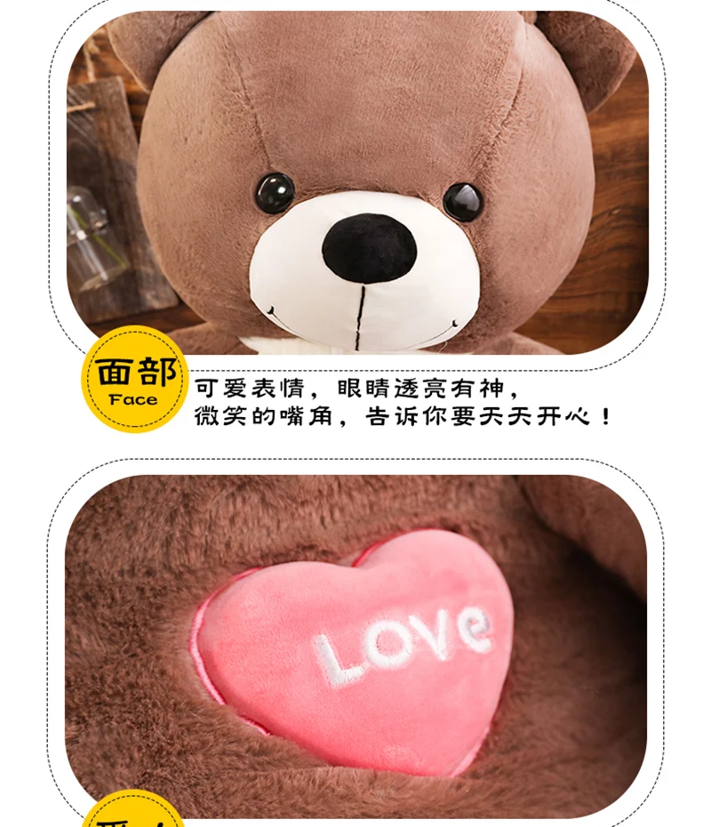 Высокое качество 80/100 см 3 цвета плюшевый медведь с шарфом мягкие животные медведь плюшевые игрушки плюшевый медведь кукла для влюбленных подарок для детей на день рождения