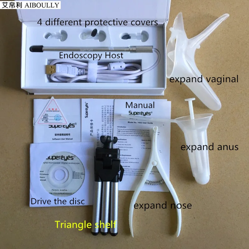 AIBOULLY 1-500x электронное увеличительное стекло 7 мм эндоскоп гинекологический микроскоп Ухо Нос анальный вагинальный осмотр