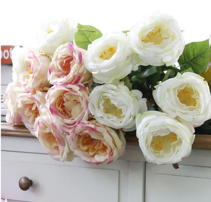6678 En Gros 20 Pcs 67 Cm Simulation Rose Fleur Unique Anglais Rose Fleurs De Haute Qualité Unique Fleurs De Mariage Décoration De La Maison Dans