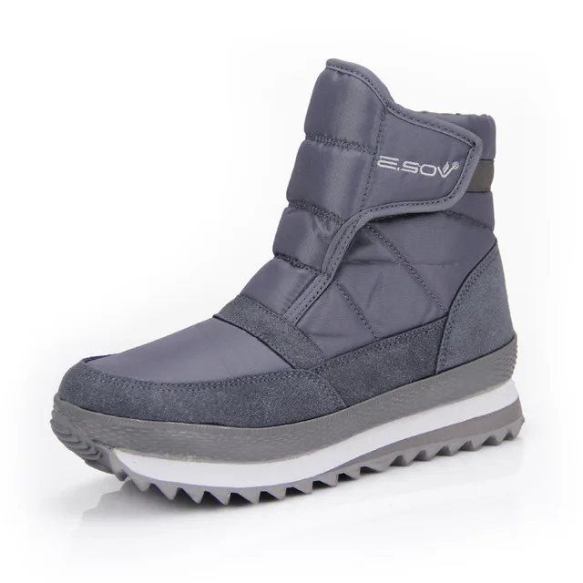 Г., новые зимние женские ботильоны размера плюс женские универсальные Водонепроницаемые зимние ботинки женская теплая хлопковая обувь, g397 - Color: Gray