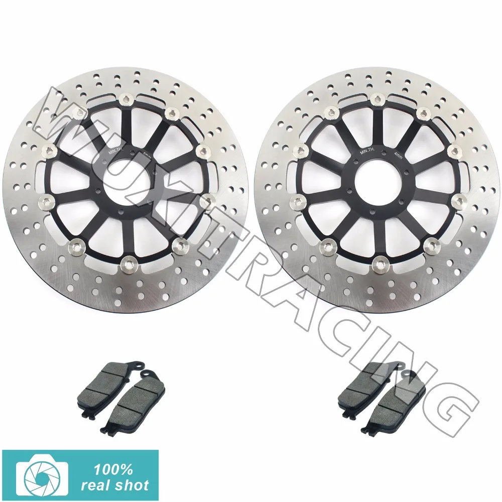 Bikingboy Black Gold Front Brake Discs Rotors Pads For Honda Cb