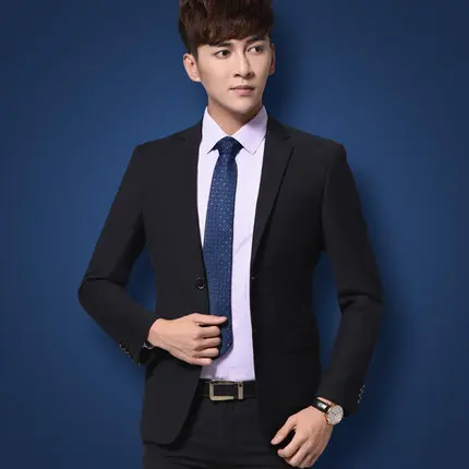 

2018 Men Business Suit Slim fit Classic Male Suits Blazers Luxury Suit gentleman style Single Buttons Suit jackets