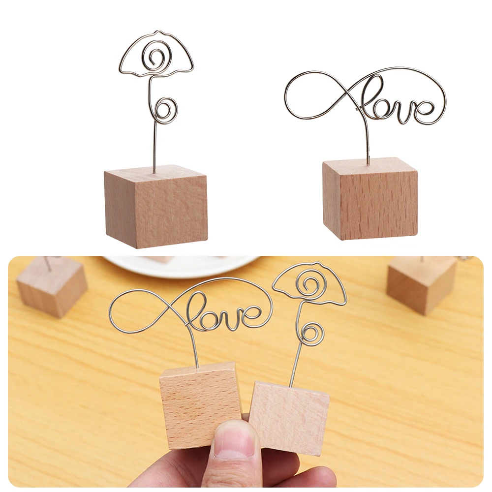 

New Round Wooden Photo Clip Memo Name Card Pendant Holder Message Left Supporter Picture Frame Table Number Wedding Photo Holder