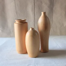 Маленькая ваза ручной работы из цельного дерева, ретро ностальгическое настольное украшение, аксессуары для дома, настольная деревянная ваза для сушеных цветов