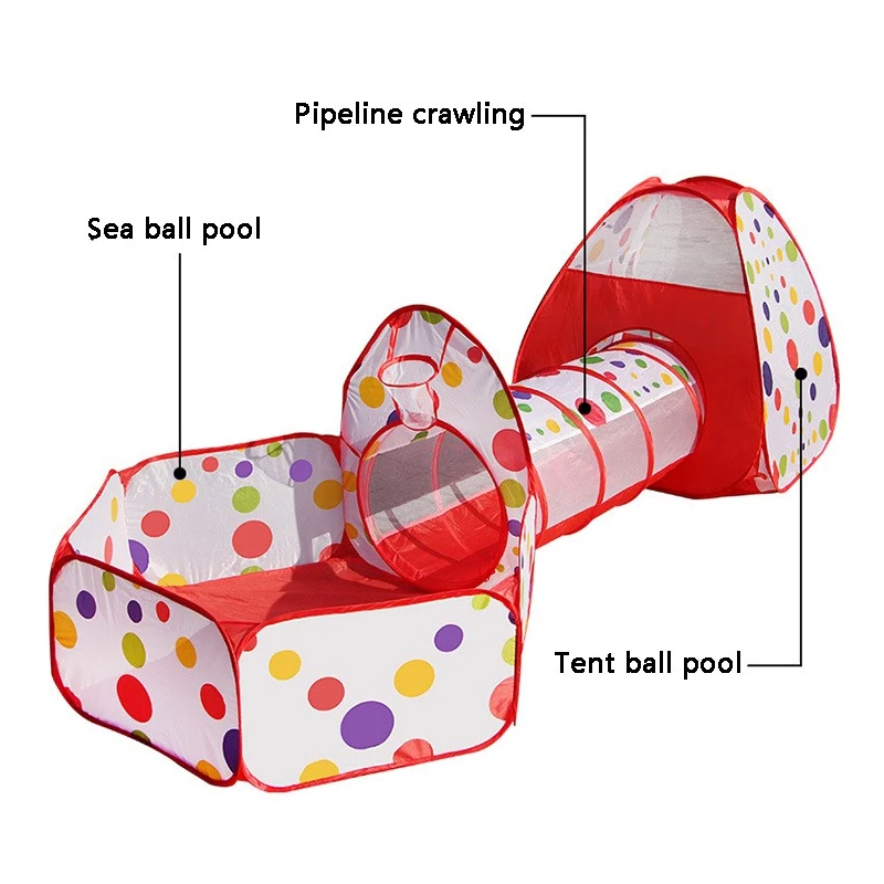

3 In 1 Play Tent Pipeline Crawling Game Baby Playpen Children Play Yard Outdoor Indoor Game Play House New Ocean Ball Pool
