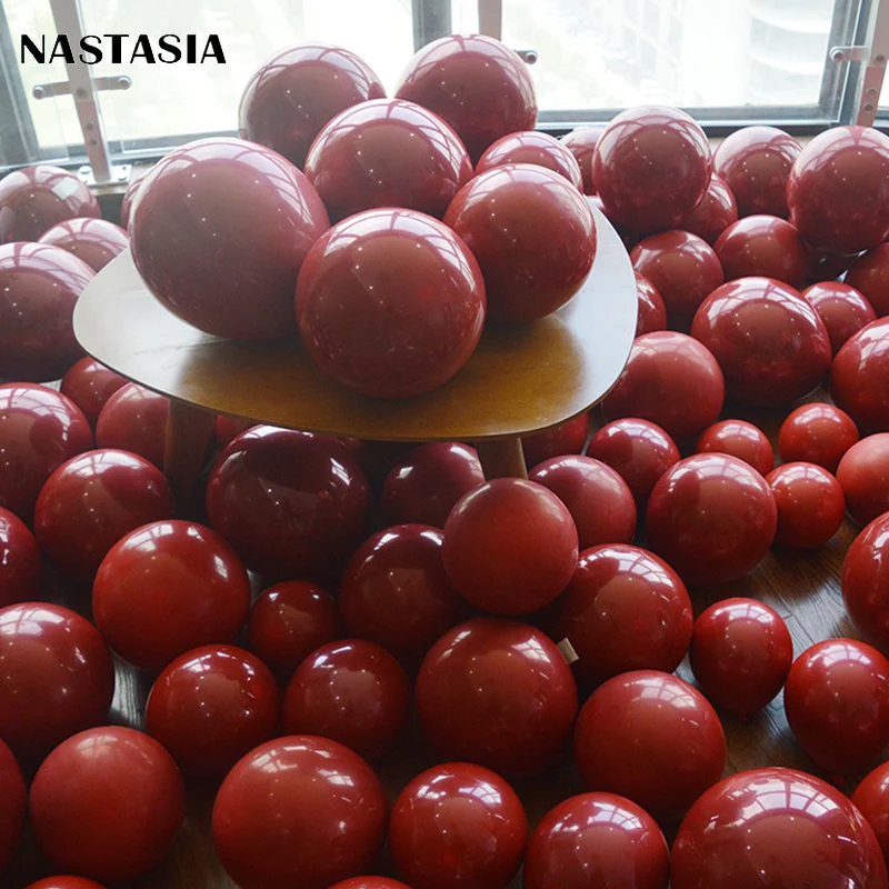 

NASTASIA Ruby red balloon 5 inch 50pcs double-deck wedding decoration ball festa infantil globos helio Party supplies