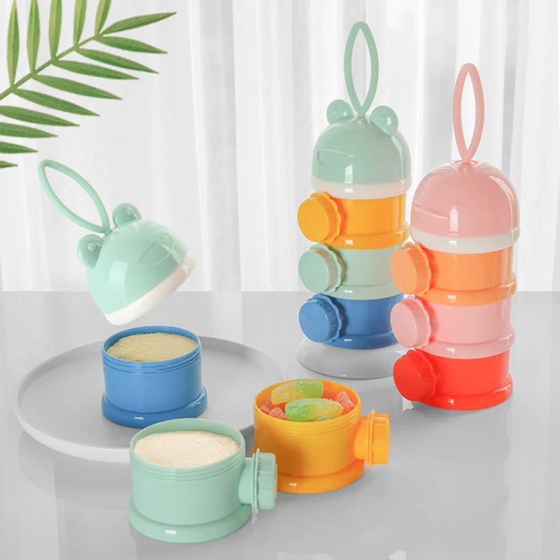 

3 Layers Milk Powder Box Non Spill Stackable Snack Storage Container Dispenser Infant Portable Food Box Storage Food Bottle NS7