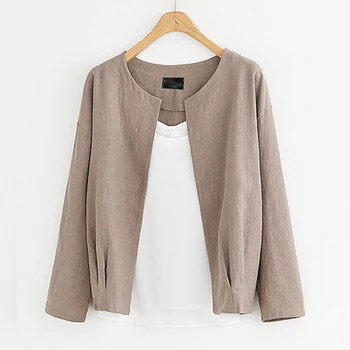 

Spring Autumn Women Coat Causal Linen Cardigan Loose Solid Women's Clothes Causal Spring Autumn Cardigan Female Linen Coat