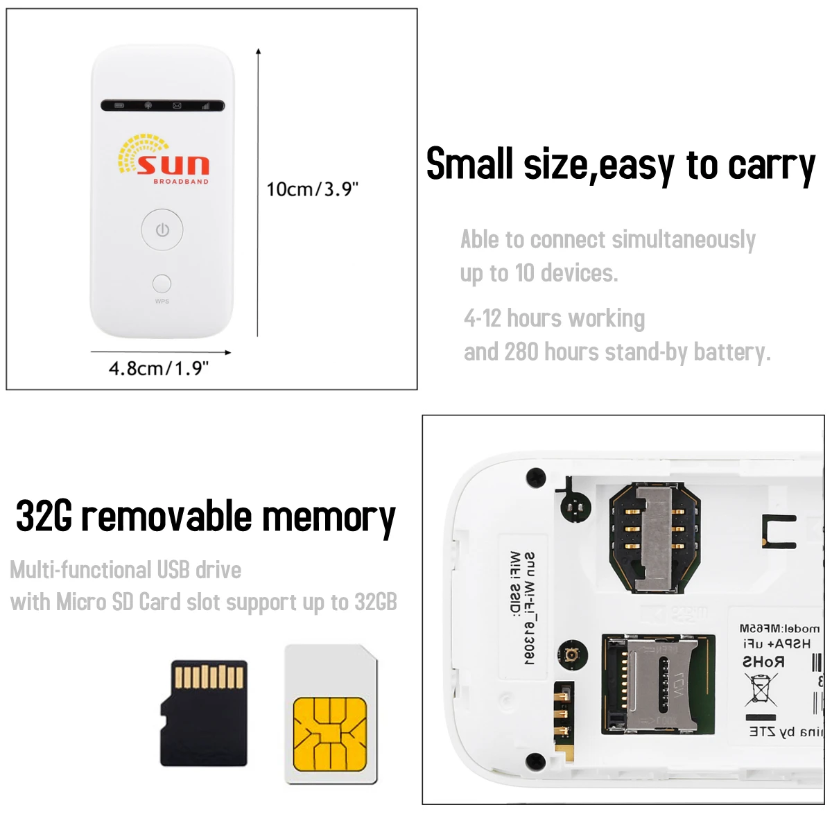 Портативный 3g мобильный WiFi MIFI беспроводной Pocket-Hotspot роутер широкополосный разблокировка