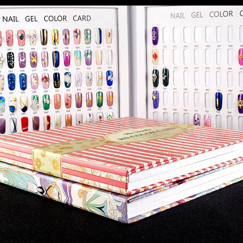

Professional Manicure Model Gel Polish Nail Polish Color Display Board Sample Book 120 Color Card Chart Painting Manicure Tools