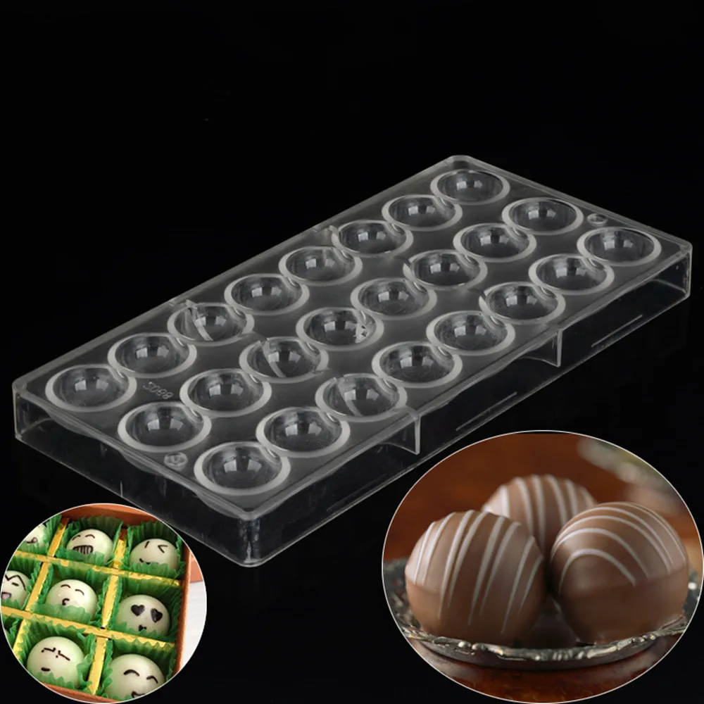 

Sphere Round Ball Chocolate Molds Kitchen Bakeware Baking Pastry Tools Polycarbonate Chocolate Mold Plastic