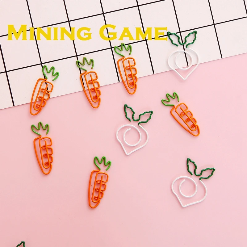 5 шт./лот Kawaii морковь белая редька в форме металлической бумаги клип закладки