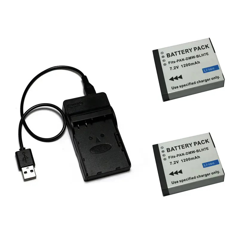 

2X DMW-BLH7 BLH7 DMW-BLH7PP DMW-BLH7E Battery+USB Charger for Panasonic Lumix DMC-GM1, GM1, DMC-GM5, DMC-GF7,DMC-GF8, GF9, LX15.
