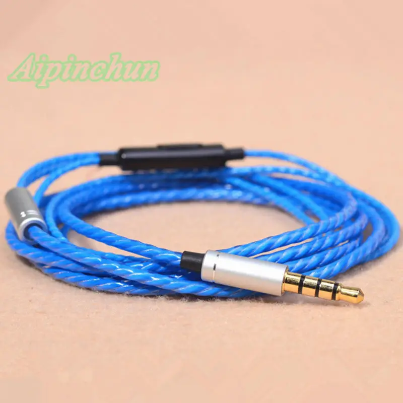 

Aipinchun 3.5mm CTIA 4-Pole Jack DIY Earphone Audio Cable with Controller Repair Replacement Headphone OFC Wire Cord AA0231