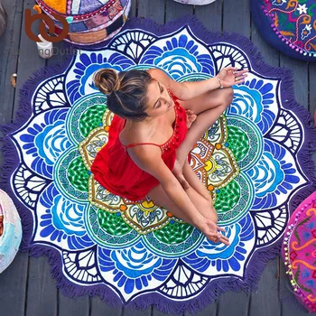 

Battilo Tassel Indian Toalla Mandala Tapestry Beach Towel Sunblock Round Bikini Cover-Up Blanket Lotus Bohemian Yoga Mat