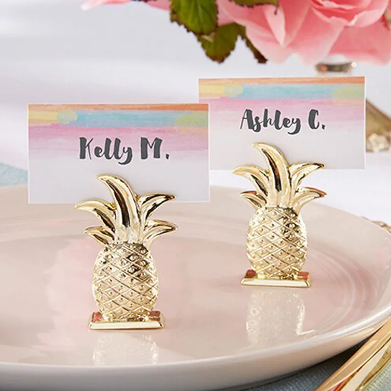 100pcs Mini Gold Pineapple Table Place Card Holder Name Number