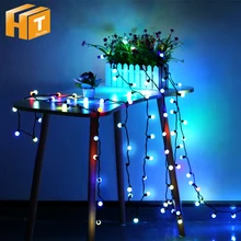 Светодиодный светильник-гирлянда с маленькими шариками, RGB, сменный праздничный светильник ing AC220V 4 м 40 светодиодный/10 м 100 светодиодный Рождественский декоративный Сказочный светильник s