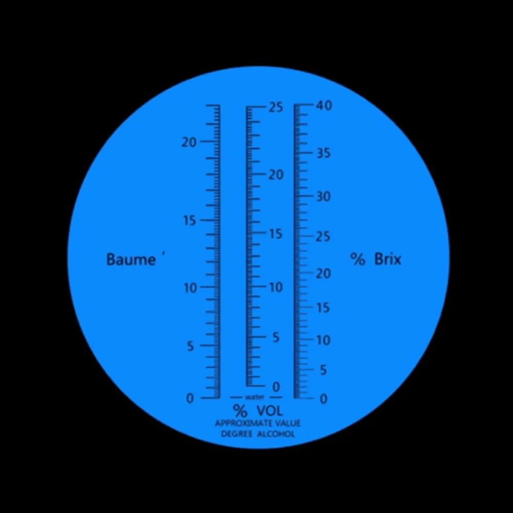3 In 1 Handheld Alcohol Refractometer Sugar Wine Concentration Meter Densitometer 0-25% Alcohol Beer 0-40% Brix Grapes Alcohol Refractometer Hand Held Refractometer Wine Refractometer