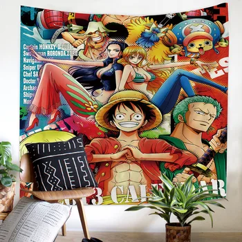 

Blanket thin One Piece Luffy Zoro Robin Nami series tapestry wall decoration digital printing beach blanket table cloth