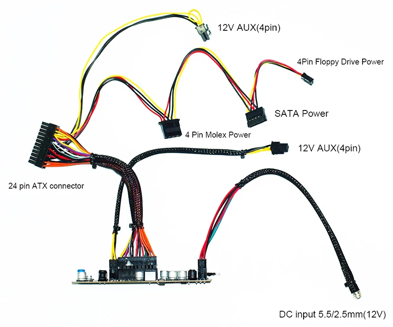 Realan блок питания для компьютера DC ATX PSU 12 В 300 Вт Пико Пико ATX Выключатель БП 24pin MINI-ITX DC ATX Питания питания