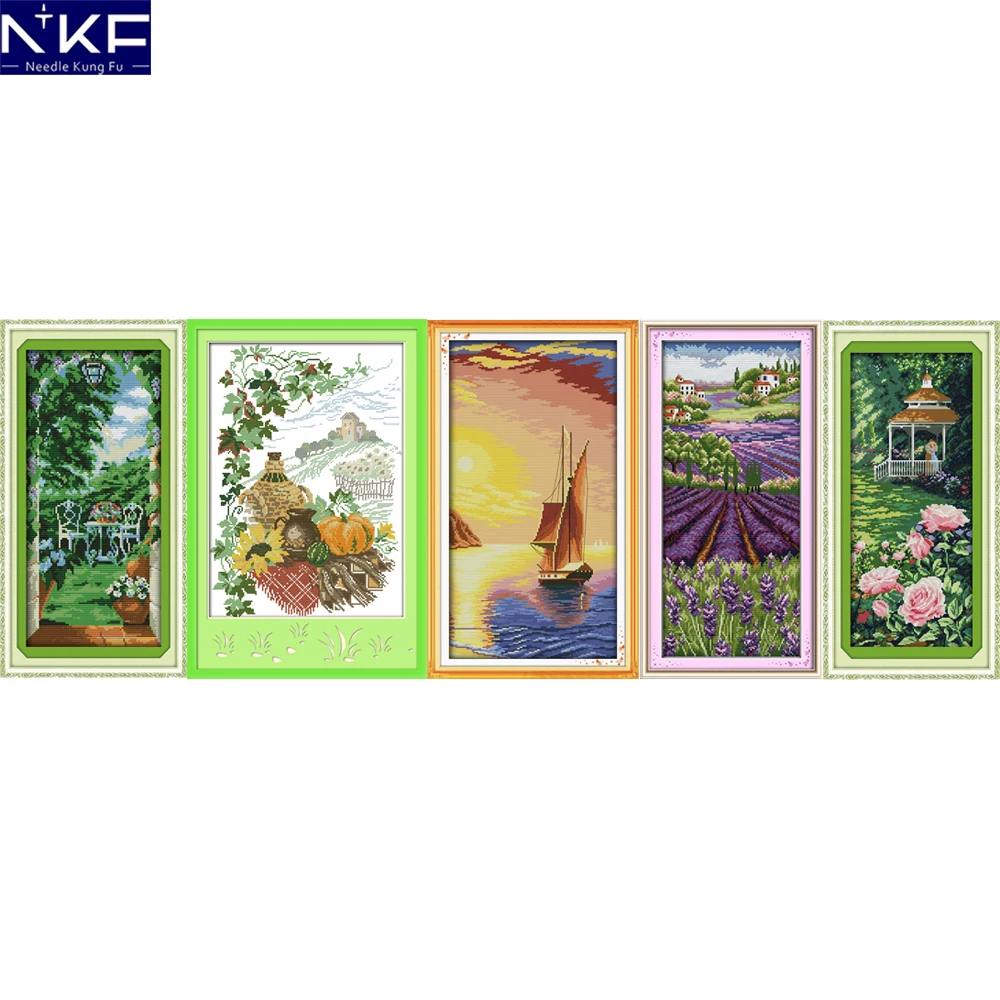 

NKF Beautiful Scenery Counted Cross Stitch Embroidery Sets 11CT14CT DIY Kits Needlework Cross Stitch Pattern for Home Decoration