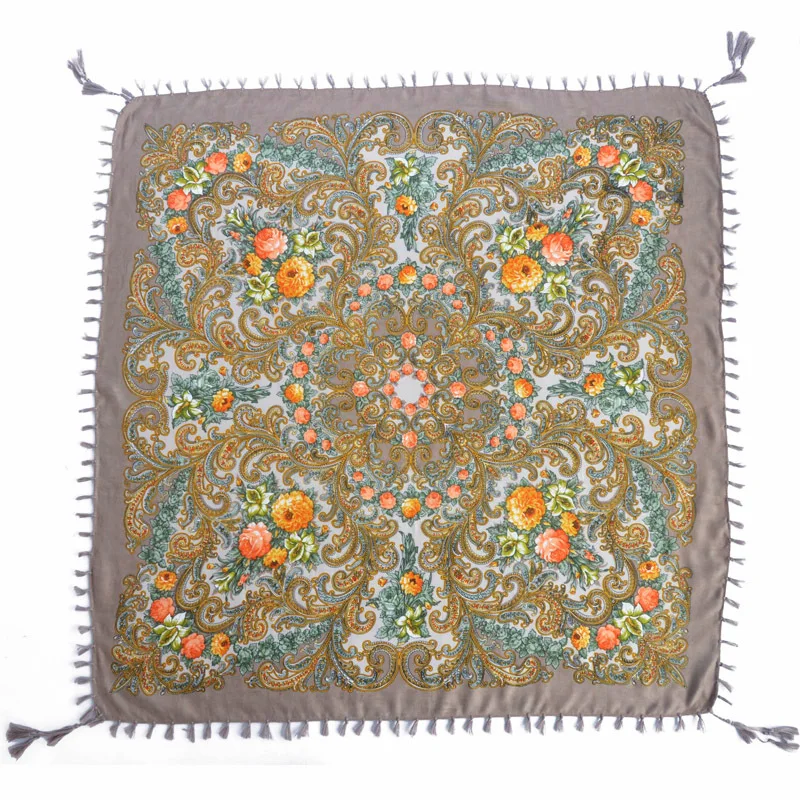 

Русская горячая Распродажа Женская, в национальном стиле, с бахромой хиджабы-шарфы, шаль, Универсальная повязка, бандаж, Bufanda, женские шарфы, 90x90 см