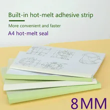 10 шт./компл. A4 8 мм термо плавкая клейкая конверт переплетный станок финансовых тендер документ с офисная Книга чехол