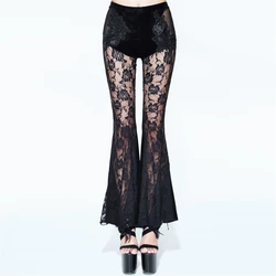 Punk Women's Flared Pants Transparent Sexy Lace Skinny Pencil Flare Pants Summer Beach Casual Long Pants Punk Women's Flared Pants Transparent Sexy Lace Skinny Pencil Flare Pants Summer Beach Casual Long Pants