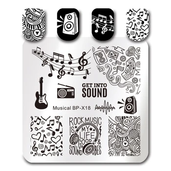 

BORN PRETTY Musical Note Design Image Nail Art Stamping Plate Stamp Templates Stencil DIY Nail Art Decorations Tool