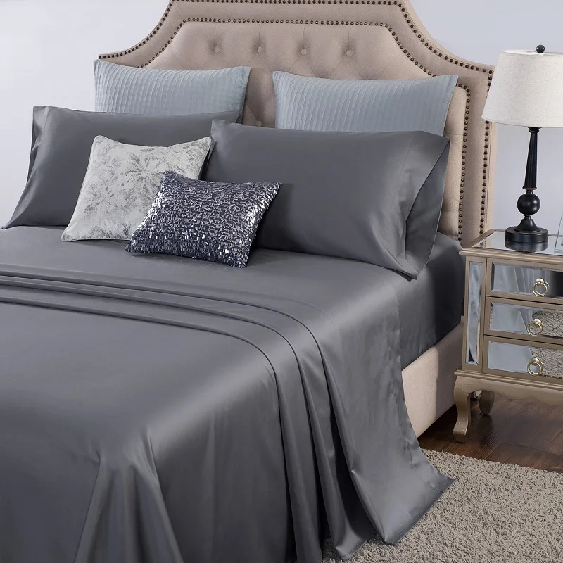 

PHF 400 Thread Count Bed Sheet Set 4 Pieces Flat Sheet+fitted sheet+pillowcase Luxury Bedclothes Cotton Sateen Weave Queen King