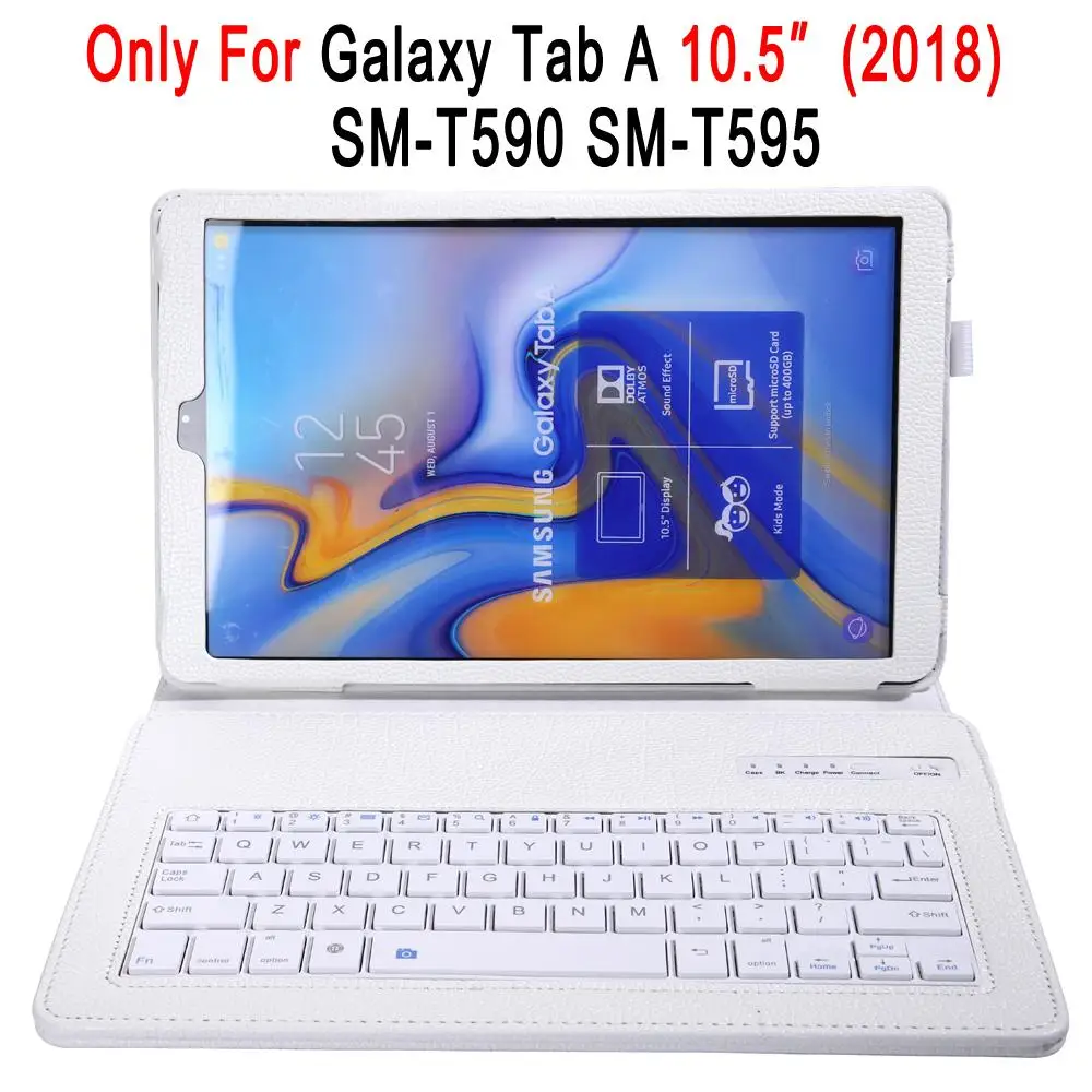 Bluetooth клавиатура кожаный чехол для samsung Galaxy Tab A A6 10,1 10,5 T580 T585 T590 T595 SM-T580 SM-T585 чехол Funda - Цвет: For SM-T590 SM-T595