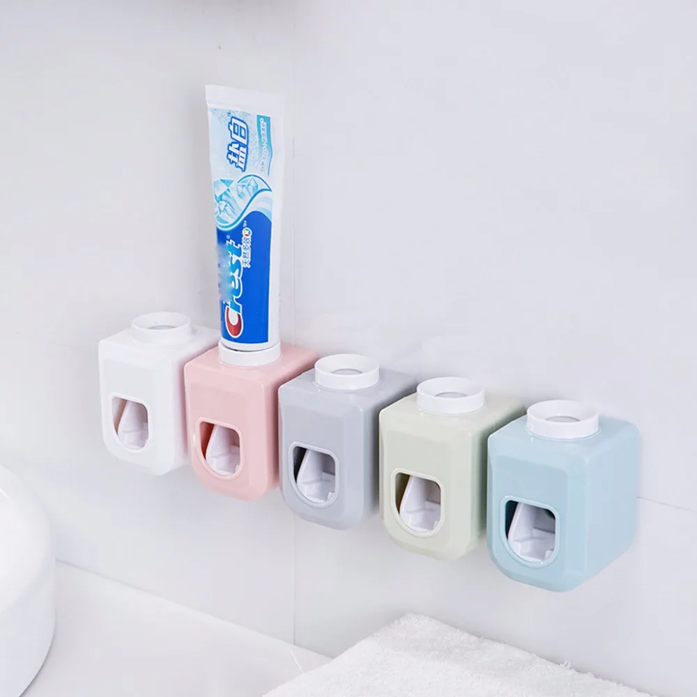 

Automatic Toothpaste Dispenser Self Adhesive Wall Mount Stand Toothpaste Squeezer Dust-proof Kit for Washroom Bathroom#007