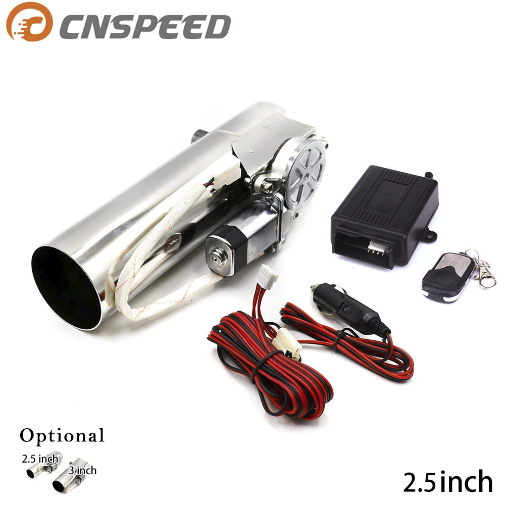 CNSPEED 2.5'' inch 63mm Exhaust Control Valve Exhaust Pipe Electric