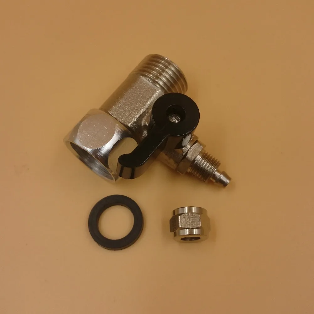

Free Shipping Tee 1/2"Male BSP-1/4"Tube-1/2"Female BSP tap shut off Ball Valve StainlessSteel Fitting Connection RO Water Filter