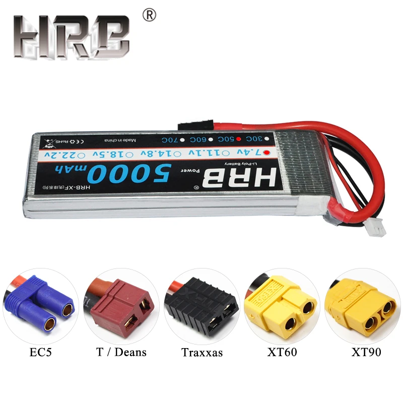 HRB 5000mAh 11,1 V Lipo батарея 14,8 V 50C T Deans 7,4 V 2S 3S 18,5 V 22,2 V для самолета квадрокоптера лодки 4WD автомобиля RC запчасти 4S 5S 6S