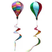 1 шт. Радужный воздушный шар вращающаяся полоса ветряная мельница с блестками вращающаяся красочная полоска садовая ветряная мельница наружная декоративная лента ветра